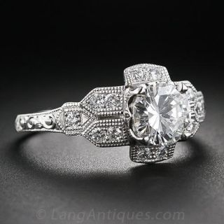 .97 Art Deco Style Diamond Engagement Ring