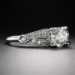 .97 Carat Diamond and Platinum Art Deco Engagement Ring