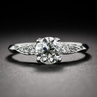 .97 Carat Diamond and Platinum Vintage Engagement Ring