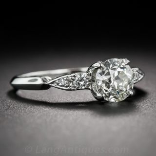 .97 Carat Diamond and Platinum Vintage Engagement Ring