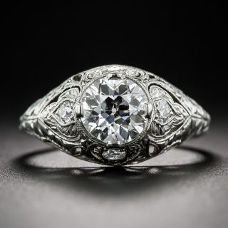 .97 Carat Diamond Art Deco Engagement Ring