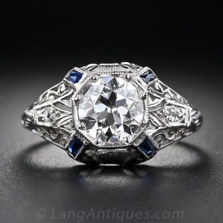 .97 Carat Early Art Deco Diamond Engagement Ring