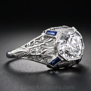 .97 Carat Early Art Deco Diamond Engagement Ring