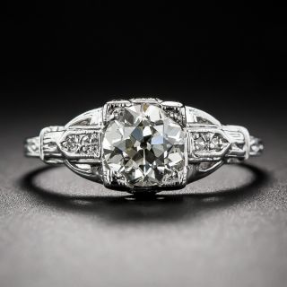 .97 Carat Old Mine-Cut Diamond Art Deco Engagement Ring