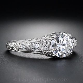 .98 Carat Art Deco Diamond Engagement Ring