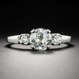 .98 Carat Diamond Platinum Estate Engagement Ring