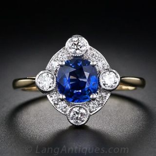 .98 Carat Sapphire and Diamond Ring