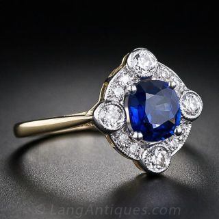 .98 Carat Sapphire and Diamond Ring