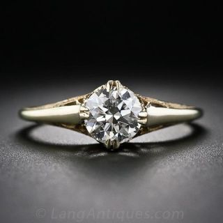 .99 Carat European-Cut Diamond Vintage Solitaire Ring