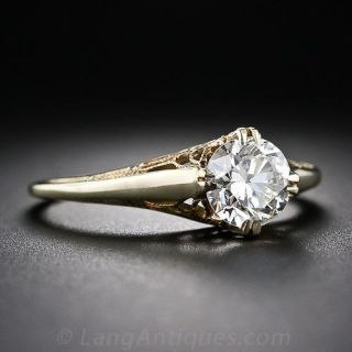 .99 Carat European-Cut Diamond Vintage Solitaire Ring