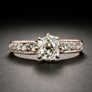 .99 Carat Old Mine-Cut Diamond Antique Engagement Ring