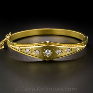 9K Victorian Diamond Bangle Bracelet