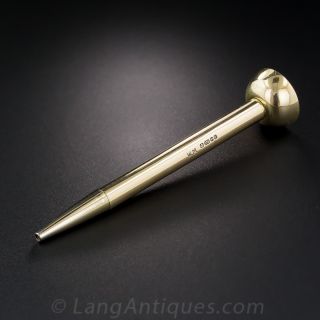 9K Yellow Gold Golf Tee Pencil