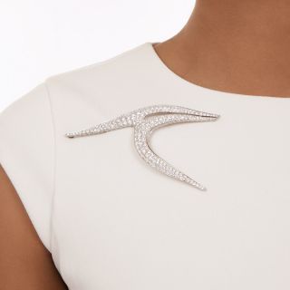 Abstract Pavé Diamond Pendant/Brooch, Circa 1960s