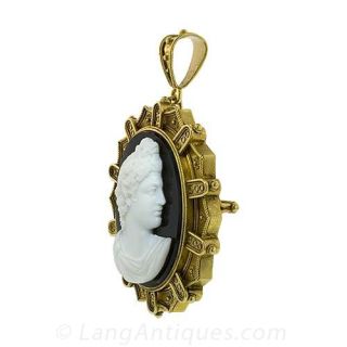Adonis Hard Stone Cameo Pendant/Pin