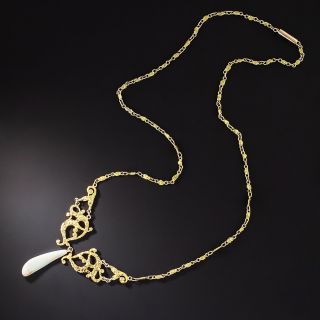 Alaskan Gold Nugget Necklace with Freshwater Pearl Drop - 1