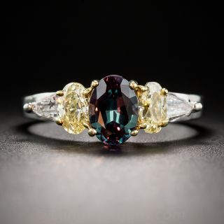 Alexandrite and Fancy Yellow Diamond Ring by Mark Henry - 2