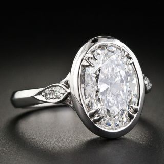 Almost Perfect 2.27 Carat 'D' Color Oval Diamond Solitaire