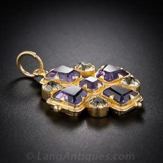 Amethyst and Chrysoberyl Maltese Cross Pendant 