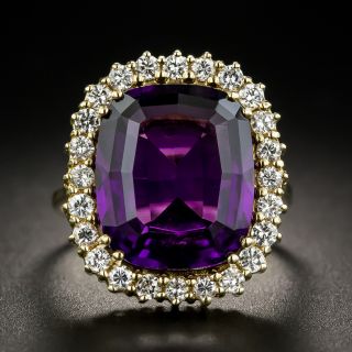 18K Amethyst Diamond Cocktail Ring - 1