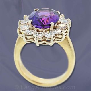 Amethyst and Diamond Cluster Ring