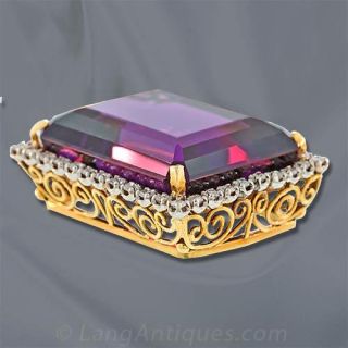 Amethyst and Diamond Pendant