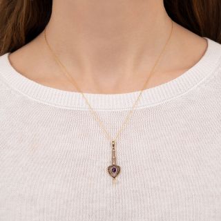 Amethyst and Seed Pearl Lavalier, Circa 1900 