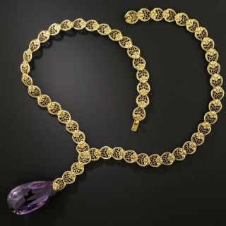 Amethyst Briolette Necklace by Bippart & Co., Circa 1900 - 4