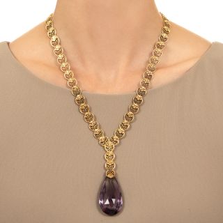 Amethyst Briolette Necklace by Bippart & Co., Circa 1900
