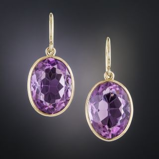 Amethyst Drop Earrings - 1