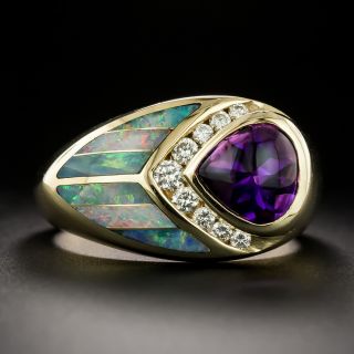 Amethyst, Opal and Diamond Ring by Kabana - 3