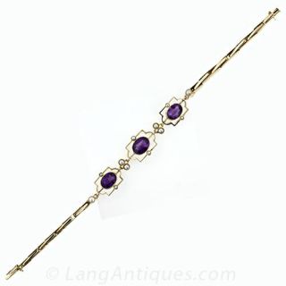Amethyst & Pearl Bracelet