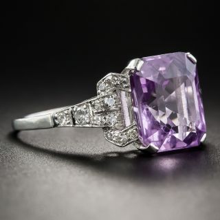 Amethyst and Diamond Art Deco Ring