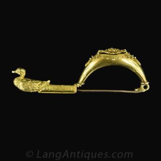 Antique Style Fibula Brooch Main View 2
