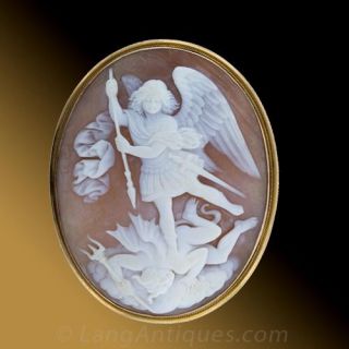 Angel and Devil Victorian Shell Cameo Main View