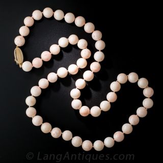 Angel Skin Coral Bead Necklace