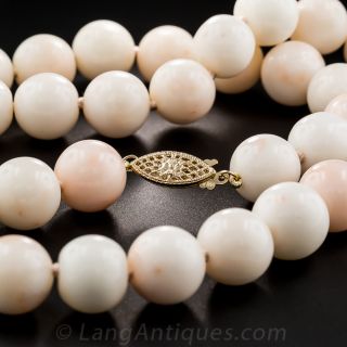 Angel Skin Coral Bead Necklace