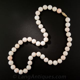 Angel Skin Coral Bead Necklace