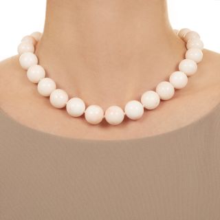 Angel Skin Coral Bead Necklace