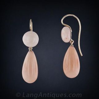 Angel Skin Coral Drop Earrings