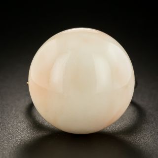 Angel Skin Coral Solitaire Ring - 2
