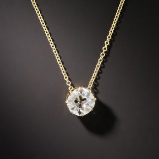 Antique 0.95 Carat Old Mine Diamond Solitaire Pendant - 7