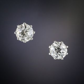 Antique 1.00 Carat Diamond Stud Earrings  - 1