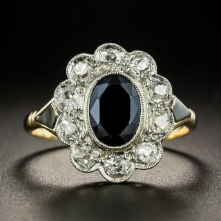Antique 1.35 Carat Sapphire and Diamond Halo Ring  - 3
