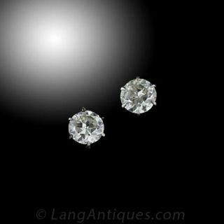 Antique 1.50 Carat Diamond Stud Earrings - 1