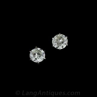 Antique 1.50 Carat Diamond Stud Earrings