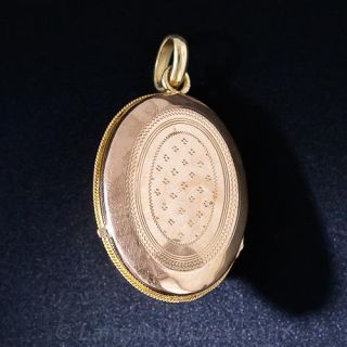 Antique 18 Karat Two-Tone Gold and Diamond Locket
