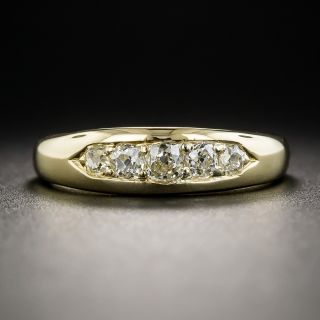 Antique 18K English Five-Stone Diamond Band Ring - 2