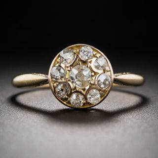 Antique 18K Old Mine-Cut Diamond Cluster Ring