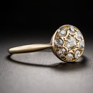 Antique 18K Old Mine-Cut Diamond Cluster Ring